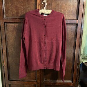 J Crew Factory Essentials Sweater Set in Vintage Burgandy NWT size L/XL